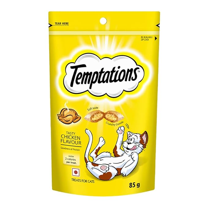 Temptations Cat Treat, Tasty Chicken Flavour - 85 g, Adult, Chunk